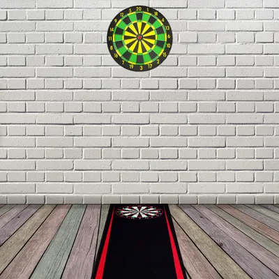 Produktbild von Dartmatte Dart Teppich Turnier Matte Abwurflinie Bodenschutz Zubehör Dartpfeile Dartscheibe Dartboard 2 Größen 237cm und 290cm verschiedene Designs Kingpower, Design:Design 06 (Rot 290x60cm)