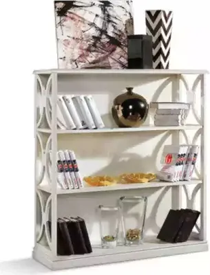 Produktbild von Bücher Regal Klassischer Holz Wohnzimmer Einrichtung Schrank Weiß Möbel