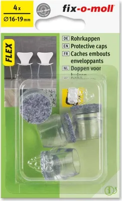 Packaging for protective furniture leg caps.