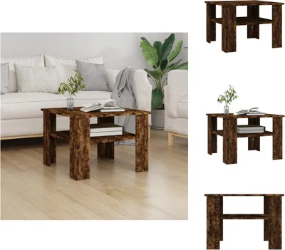 Zdjęcie produktu dla vidaXL Stolik kawowy dąb wędzony 60x60x42 cm materiał drewnopochodny - Stoliki kawowe