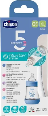 Image de Biberon CHICCO Perfect5 silicone 150ml garçon