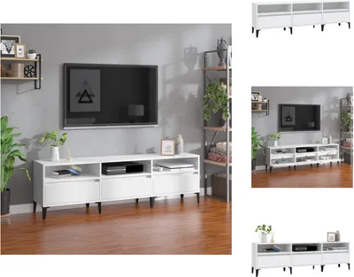 Image de vidaXL Armoire TV Blanc 150x30x44,5 cm Bois composite - Meuble TV