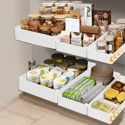 Productafbeelding van VINATO 3-delige set uitschuifbare lades, uitschuifbare lades voor de keuken in 3 verschillende maten