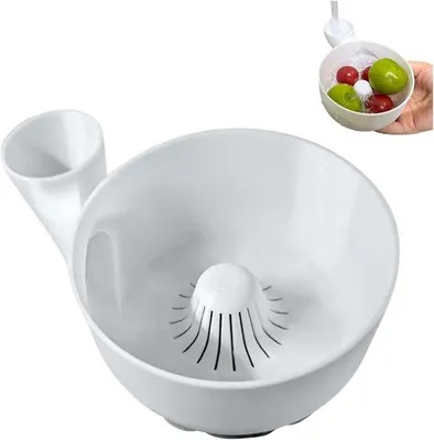 Produktbild von Frischhalter für Obst - Spinningreiniger - Fruchtreinigungsmaschine - für Küche Kochen Picknicks Camping - Weiss - 15x19x8CM