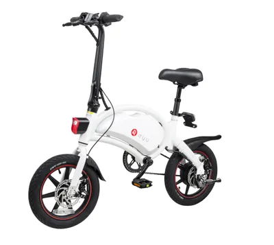Produktbild von DYU D3 plus 14 "Faltendes Fahrrad E-Bike 250W Mountainbike 36V 10AH CityBike 25km / h Elektrofahrrad Aluminium max Last 120kg-Weiß