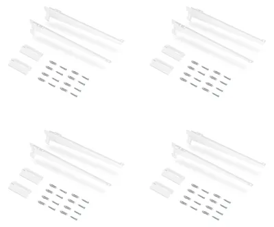 Zdjęcie produktu dla Emuca Pakiet 4 półek ze wspornikami i prowadnicami ściennymi Jagmet, długość 230 mm, Stal, Malowane na biało