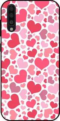 Produktbild von Smartphonica Handytasche geeignet für Samsung Galaxy A70/A70s mit Herzen drucken - Herzen Design TPU Backcover Case - Kids Case mit Herzen Design