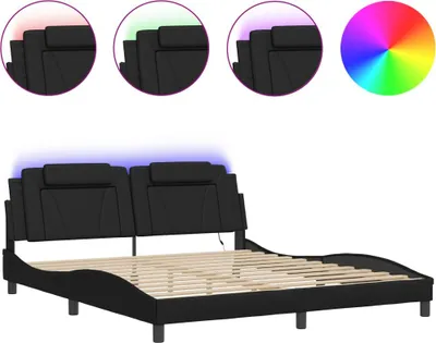 Immagine prodotto di vidaXL "Viana" struttura letto con LED senza materasso nero 180x200 cm