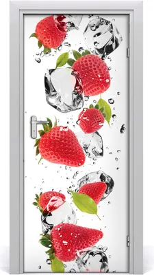 Produktbild von Tulup Türaufkleber 85x205 cm Dekorative Aufkleber Selbstklebend Wasserdichte Tapete Abnehmbar Schlafzimmer Wohnzimmer Wohnkultur - Erdbeeren