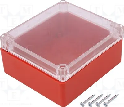 Obrázek produktu pro 1x Kryt: univerzální, červený. Rozměry: X: 115 mm, Z: 58 mm, Y: 125 mm. Těsnění: Z59PH, červené. Univerzální