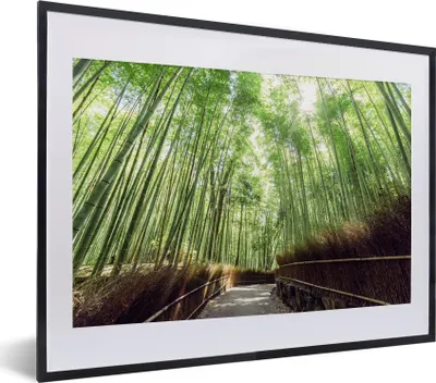 Produktbild von MuchoWow® MuchoWow® Gerahmtes Poster Bambushain in Arashiyama Japan 40x30 cm - Poster mit zchwarzem Bilderrahmen - Bilderrahmen - Poster im Rahmen