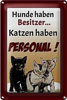 Produktbild von Blechschild Spruch 20x30cm Hunde haben Besitzer Katzen