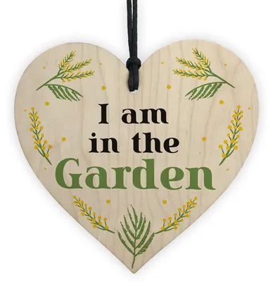 Immagine prodotto di Segnalino da giardino in legno a forma di cuore per la decorazione della porta