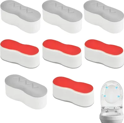 Produktbild von WC-Brillenpuffer - 8-teiliges universelles Ersatzpuffer-Set - Geräuschdämpfung
