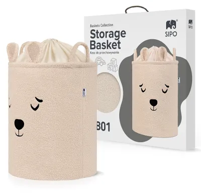 Immagine prodotto di Cesto portaoggetti grande, color beige, a forma di orsetto di peluche