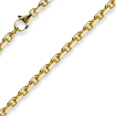 Produktbild von 4mm Kette Collier Ankerkette aus 750 Gold Gelbgold, 60cm, Herren