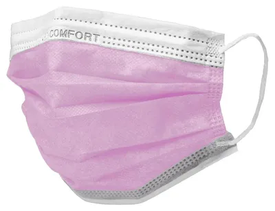 Produktbild von MED-COMFORT Mundschutz 3-lg. TYP IIR - pink | Box (50 Stück)