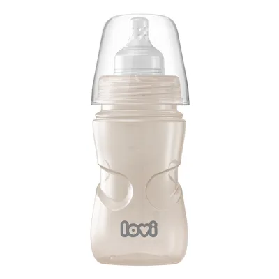 Zdjęcie produktu dla LOVI Butelka Trends Beige 250 ml ze smoczkiem 3 m+ 21/563_bei