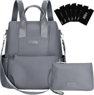 Produktbild von Rucksack, klein – elegant, schwarz – mit Diebstahlschutz – ideal für Schule und Arbeit