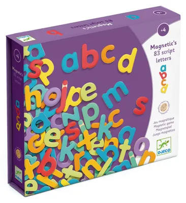 Produktbild von 83 kleine farbige Magnetbuchstaben für Kinder