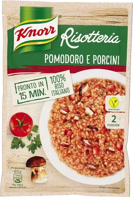 Produktbild von 3x Knorr Risotto Pomodoro e Porcini 175g 100% Italienisch Reis mit Tomaten und Steinpilzen Fertiggerichte Reisgerichte