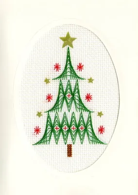 Produktbild von Bothy Threads Grußkarte Kreuzstich-Set "Christmas tree", 9x13cm, xmas24, Zählvorlage