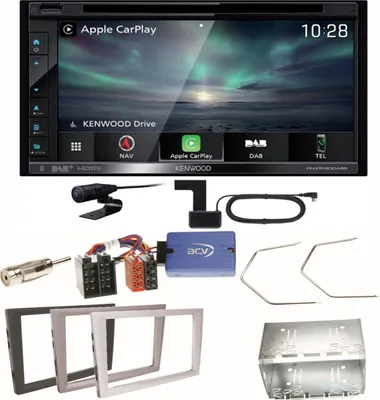 Produktbild von Kenwood DNX-5190DABS Carplay CD Einbauset für Opel Omega B Meriva A Agila Vivaro