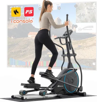 Produktbild von Hop-Sport Crosstrainer HS-160CF Stage mit 12 Trainingsprogrammen, Crosstrainer für Zuhause mit Transportrollen Blau