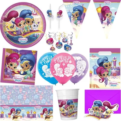 Produktbild von Shimmer & Shine Partyset zum Kindergeburtstag Deko Geburtstag