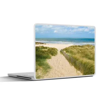 Produktbild von MuchoWow® Laptop Aufkleber Sticker Cover Strand - Meer - Düne - Belgien 31x22.5 cm - Laptop-Deko