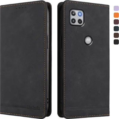 Obrázek produktu pro Pouzdro pro Motorola Moto G 5G 2020, retroPolyuretankožené flip pouzdro s stojánkem a přihrádkami na karty Černý