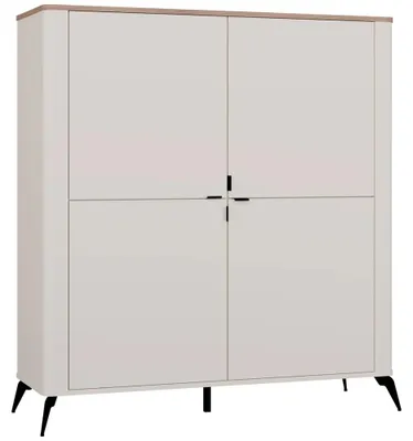 Produktbild von CORDOBA 4D Kommode, Kaschmirbeige, Eiche Castello, 4 Türen, 8 Regalböden, Wohnzimmer