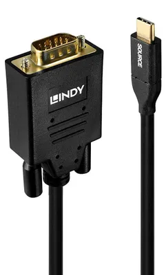 Produktbild von Lindy USB Type C to VGA Adapter Cable 1m, 1920 x 1200 Pixel