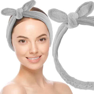 Produktbild von S ACTIVE Stirnband Grau – Vielseitiges Haarband für Make-up, Pflege & Reisen