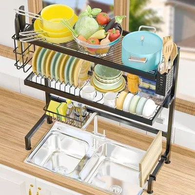 Produktbild von Edelstahl-Küchenorganizer 3-stufig über Spüle