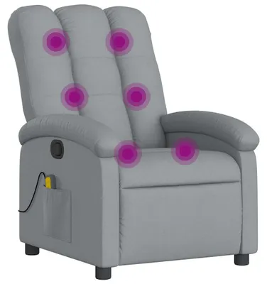 Image de vidaXL Fauteuil relax de massage, tissu gris clair