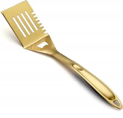 Zdjęcie produktu dla Szpatułka do grilla stal nierdzewna metalowa 37,5 cm złota