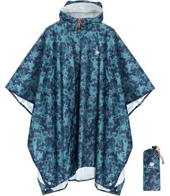 Produktbild von Regenponcho Uni Wasserdicht Atmungsaktiv Faltbar Ripstop mit Kapuze für Outdoor Camping Wandern Angeln Einheitsgröße