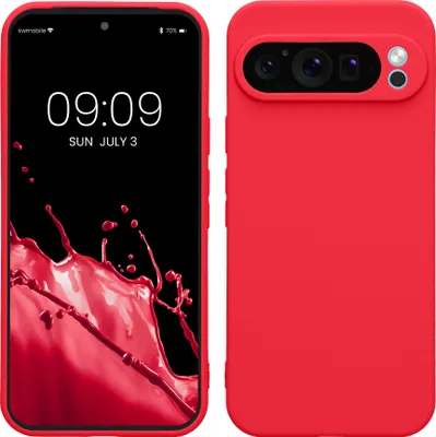 Produktbild von kwmobile Handyhülle kompatibel mit Google Pixel 9 Pro XL Hülle - Handy Case aus weichem Silikon in Neon Pink