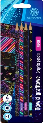 Zdjęcie produktu dla Trójkątne ołówki grafitowe HB ASTRAPEN Neon Cats