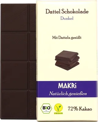Produktbild von Makri Dattel Schokolade Dunkel 72% -- 85g