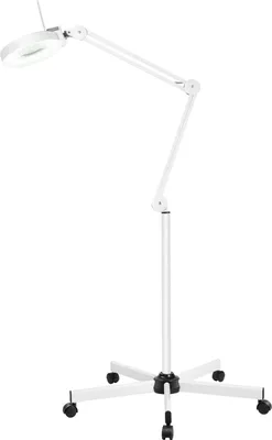 Produktbild von Lupenlampe - Standmodell - Vergrößerung 8x, 24 W, 120 LEDs - Mit Rollen - Für 220 V - Für Kosmetikstudio, Tattoo, Lesen, Handarbeit, Nähen - Weiß