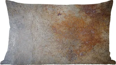 Produktbild von MuchoWow® Zierkissen Sofakissen Wohnzimmer Dekokissen 60x40 cm Beton - Wand - Orange - Kopfkissen - Polster mit Foto