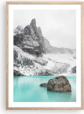 Produktbild von Gerahmtes Poster - Rahmen in heller Eiche - Berge See Schnee - 50x70 cm - Wand Bild - Wanddeko - Wandbilder - Kunstposter - Wandposter - Bilderrahmen - Bilder - Kunstdruck - P2NPA50x70-4377