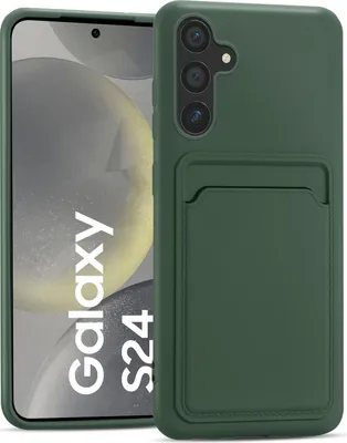 Image de Étui pour téléphone portable Samsung Galaxy S24 Housse étui silicone avec porte-carte Slim Wallet Case, vert