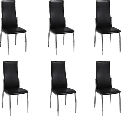Produktbild von Esszimmerstühle 6 Stk. Schwarz Kunstleder