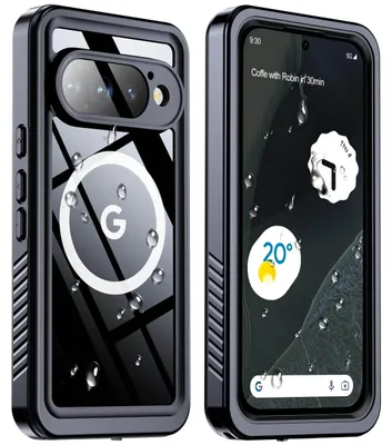 Produktbild von Wasserdicht Hülle für Google Pixel 11 Pro, Kompatibel mit MagSafe, Staubdicht Schneefest IP68 Komplett Schutzhülle mit Eingebautem Displayschutzfolie Schwarz