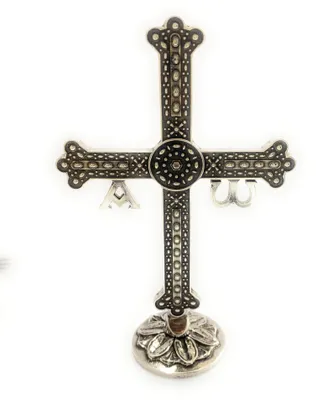 Siegeskreuz, versilbert, 13x8,5 cm, Tischkreuz