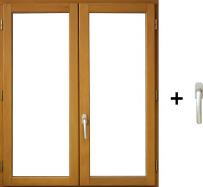 Image de Fenetre Bois 2 Vantaux H60 x L90 cm Côte Tableau, poignee (ref 010220F9)