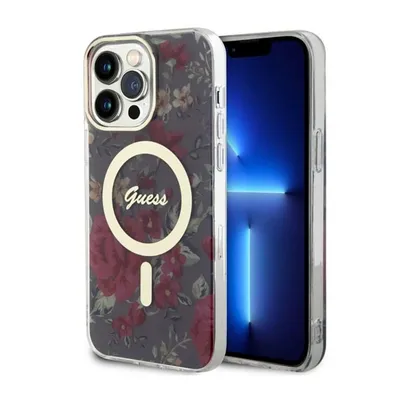 Produktbild von Guess Guhmp14Xhcfwsa Hülle Für Iphone 14 Pro Max 6,7 Grün/Khaki Hardcase Flower Magsafe